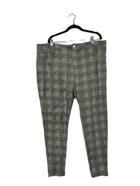 Last Exit Women's Plaid Pants Size 3X Stretch Preppy Casual Jeggings Fall Layer